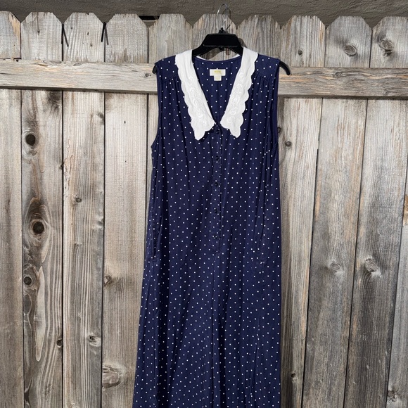 Maeve | Anthropologie Wide-Leg Jumpsuit Polka Dot Size Large - Picture 6 of 11